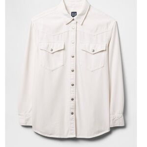 GAP Off-White Western Denim Button-Up